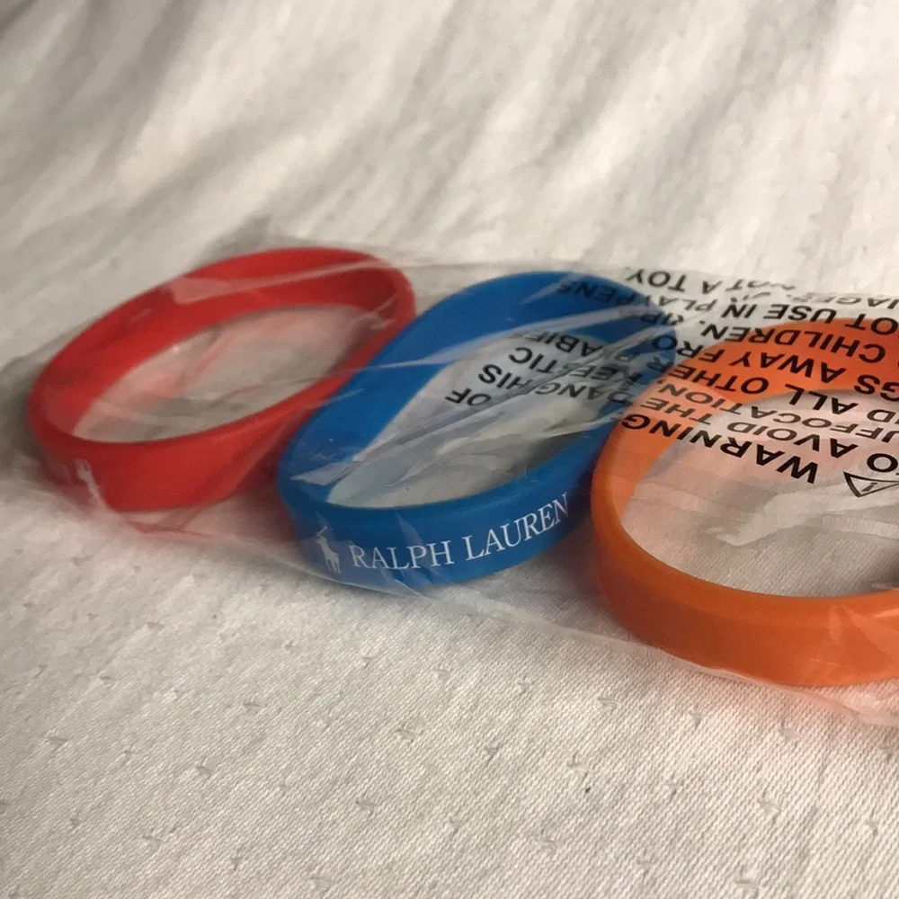 COPY - Ralph Lauren 4 Pack Rubber Wristband/Bracelets. New in sealed package. - Picture 2 of 3